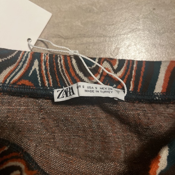 Zara Knit Jacquard Marble Print Mini Skirt - Picture 5 of 7